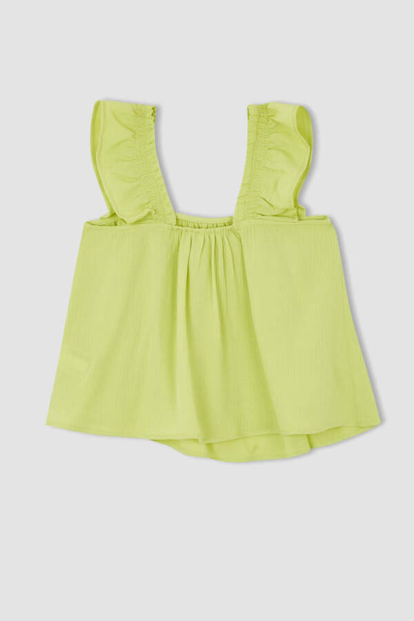 Girls Sleeveless Viscose Blouse Light Green - 8