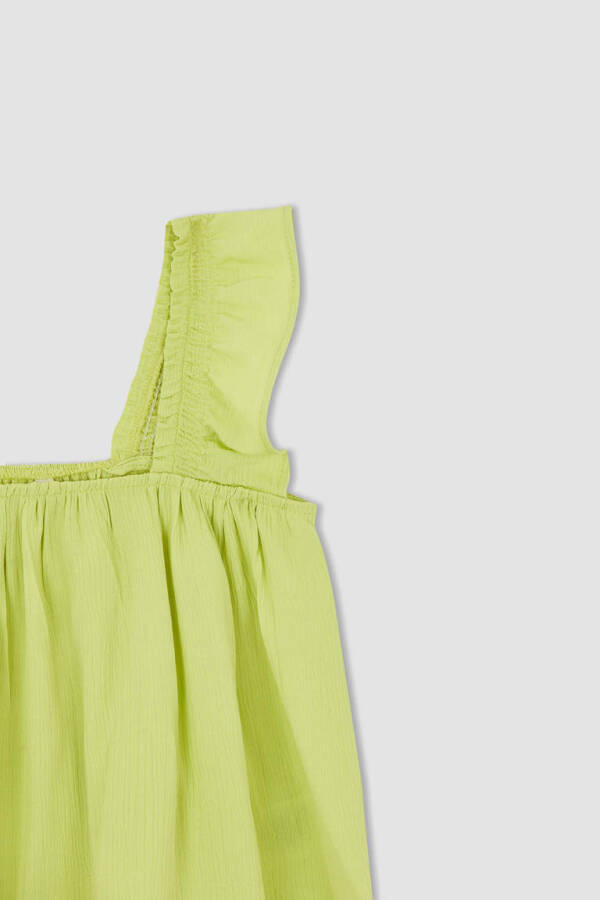 Girls Sleeveless Viscose Blouse Light Green - 5