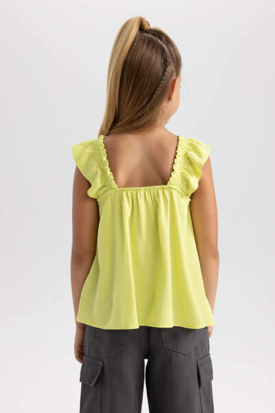 Girls Sleeveless Viscose Blouse Light Green - 12