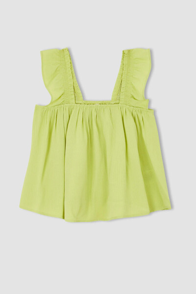 Girls Sleeveless Viscose Blouse Light Green - 13