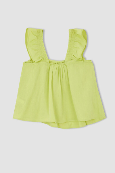 Girls Sleeveless Viscose Blouse Light Green - 15