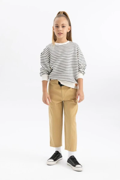 Girls Slouchy Straight Leg Gabardine Trousers A9606a823wn - 12