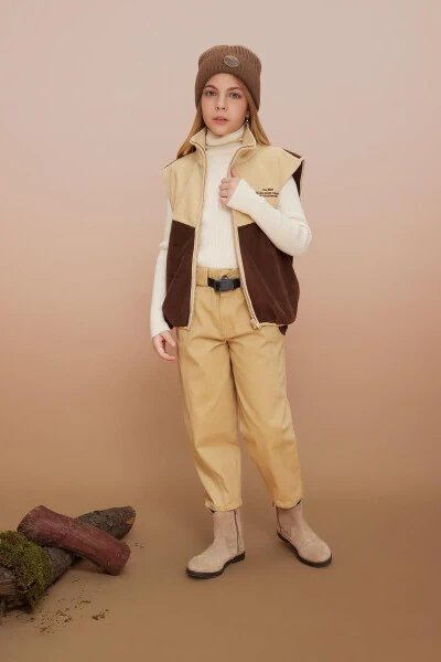Girls Slouchy Straight Leg Gabardine Trousers A9606a823wn - 3