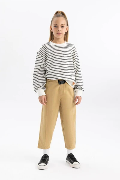 Girls Slouchy Straight Leg Gabardine Trousers A9606a823wn - 4