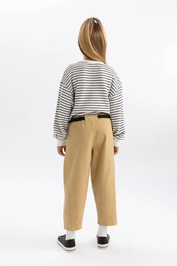 Girls Slouchy Straight Leg Gabardine Trousers A9606a823wn - 7