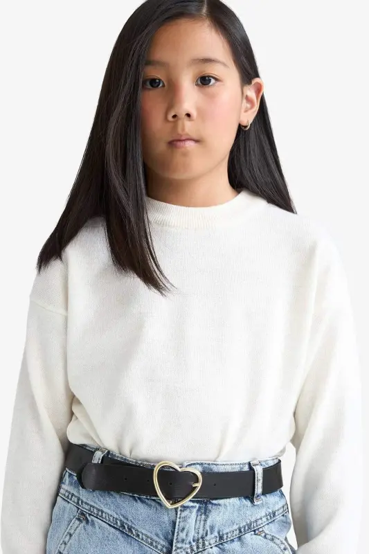 Girls' Standard Fit Crew Neck Sweater C6902A824AU - 1