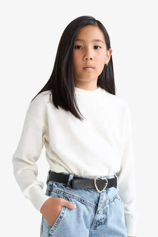 Girls' Standard Fit Crew Neck Sweater C6902A824AU - 3