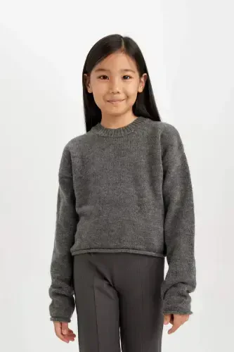 Girls' Standard Fit Crew Neck Sweater C6908A824AU - 1