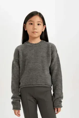 Girls' Standard Fit Crew Neck Sweater C6908A824AU - 3