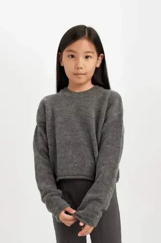 Girls' Standard Fit Crew Neck Sweater C6908A824AU - 4