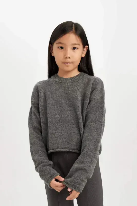 Girls' Standard Fit Crew Neck Sweater C6908A824AU - 4