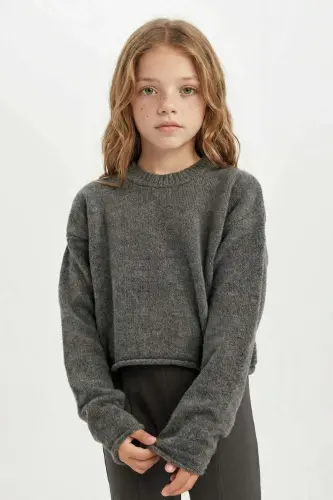 Girls' Standard Fit Crew Neck Sweater C6908A824AU - 4