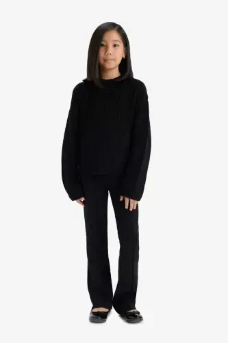 Girl's Standard Fit Crew Neck Sweater C6909A824AU - DEFACTO (1)