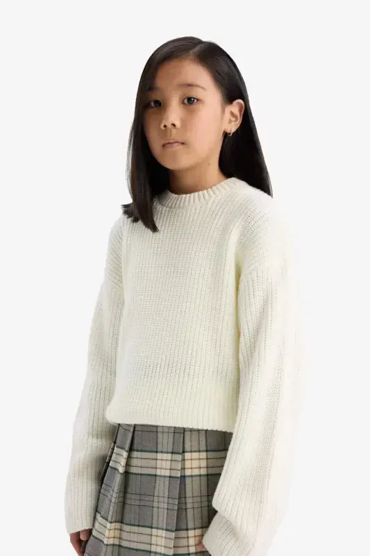 Girls' Standard Fit Crew Neck Sweater C6909A824AU - 4