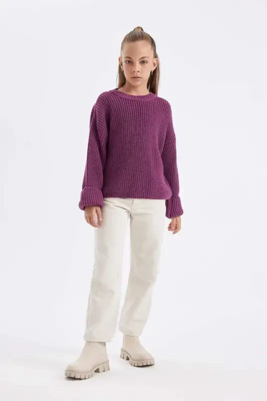 Girls' Standard Fit Crew Neck Sweater C6909A824AU - 2