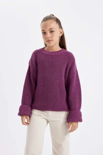 Girls' Standard Fit Crew Neck Sweater C6909A824AU 