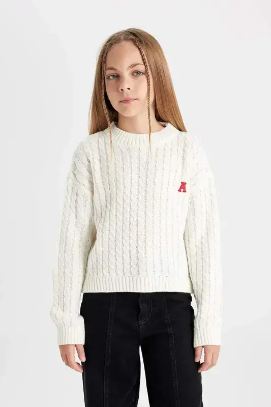 Girls Standard Fit Crew Neck Sweater C6973A824AU - 4