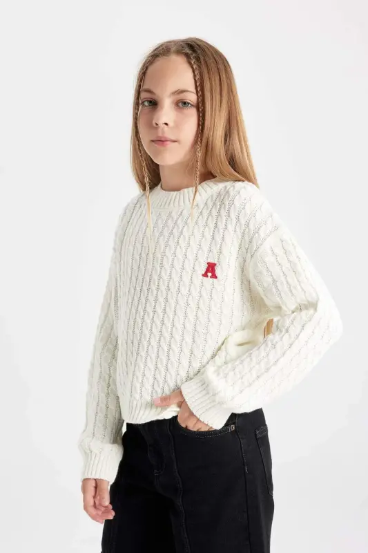 Girls Standard Fit Crew Neck Sweater C6973A824AU - 6