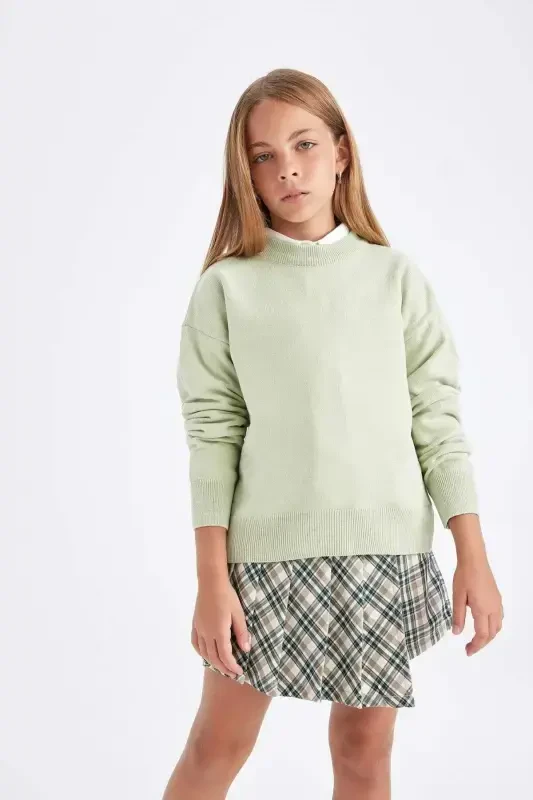 Girls' Standard Fit Crewneck Sweater C6902A824AU - 3
