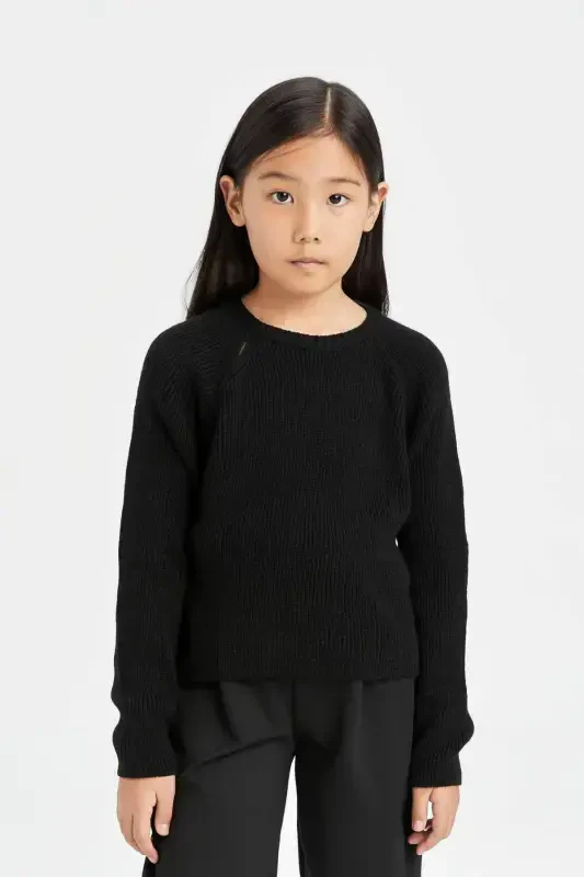 Girls' Standard Fit Crewneck Sweater C6910A824AU - DEFACTO
