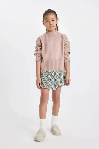 Girls' Standard Fit Crewneck Sweater C9553A824AU - DEFACTO (1)