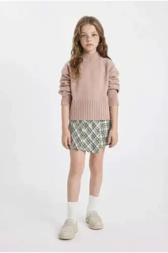 Girls' Standard Fit Crewneck Sweater C9553A824AU - DEFACTO (1)