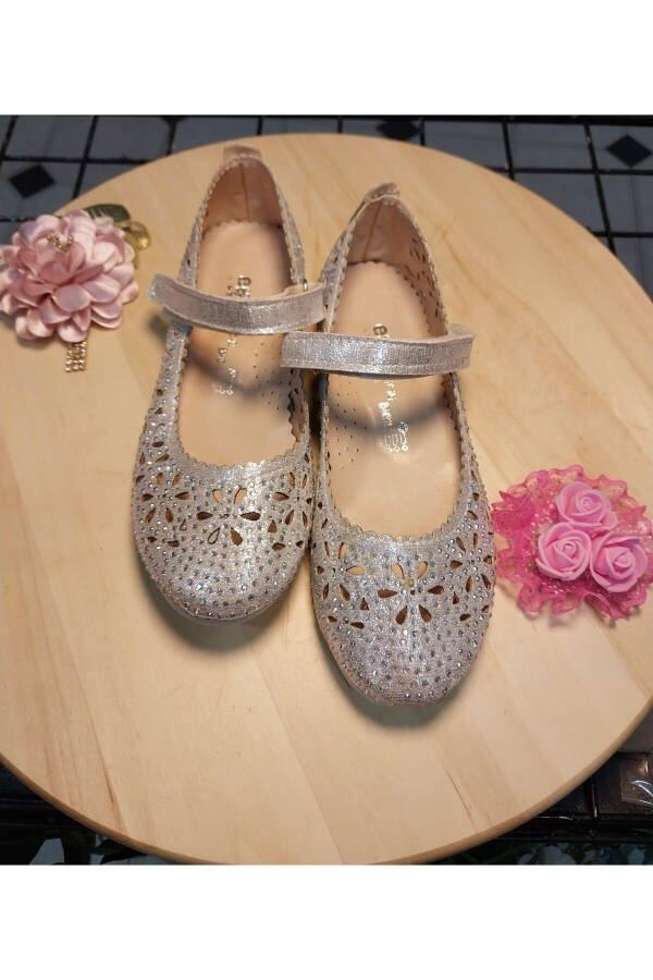 Girls' Stone-Embellished Ballerinas - 3