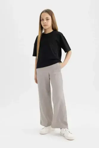 Girls Straight Fit Waffle Pants C4596A824SM - DEFACTO (1)