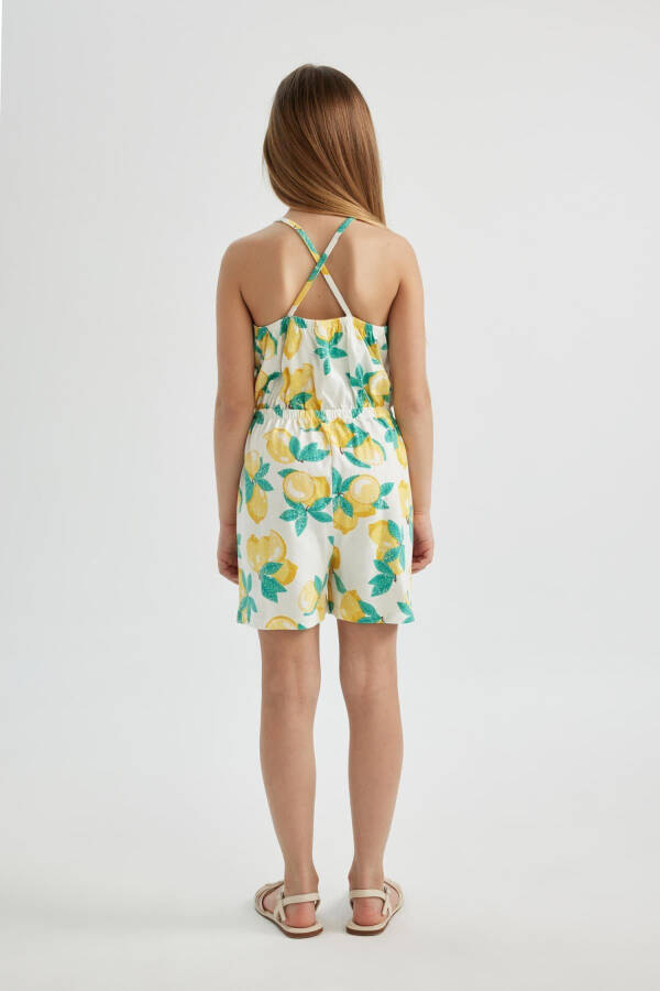 Girls' Strappy Lemon Print Cotton Short Dress B4813a824sm - 18