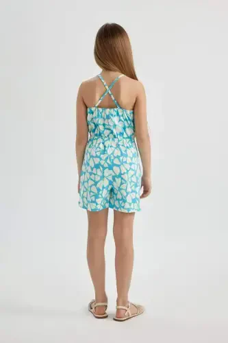 Girls' Strappy Printed Cotton Short Jumpsuit B4813a824sm - 6