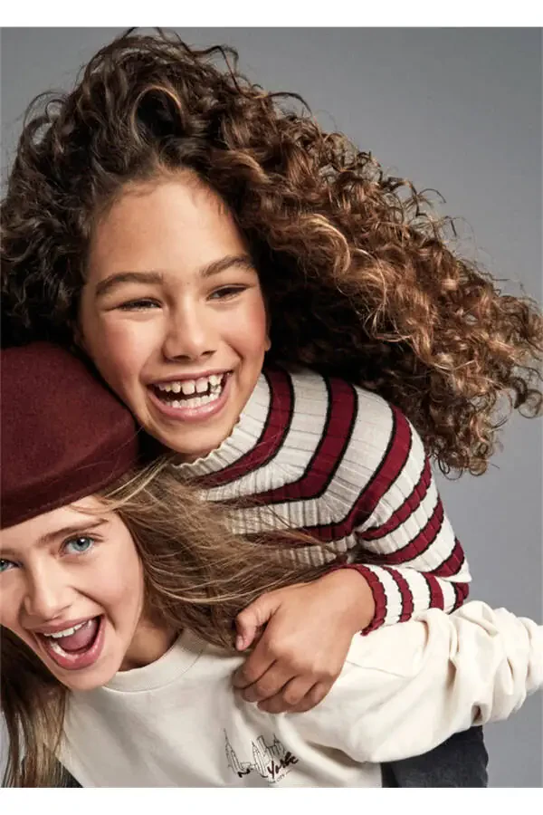 Girls Striped Fisherman's Sweater 7001 - 1