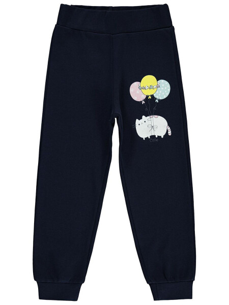 Girls Sweatpants for Kids 2-5 Years Old Navy Blue - 1