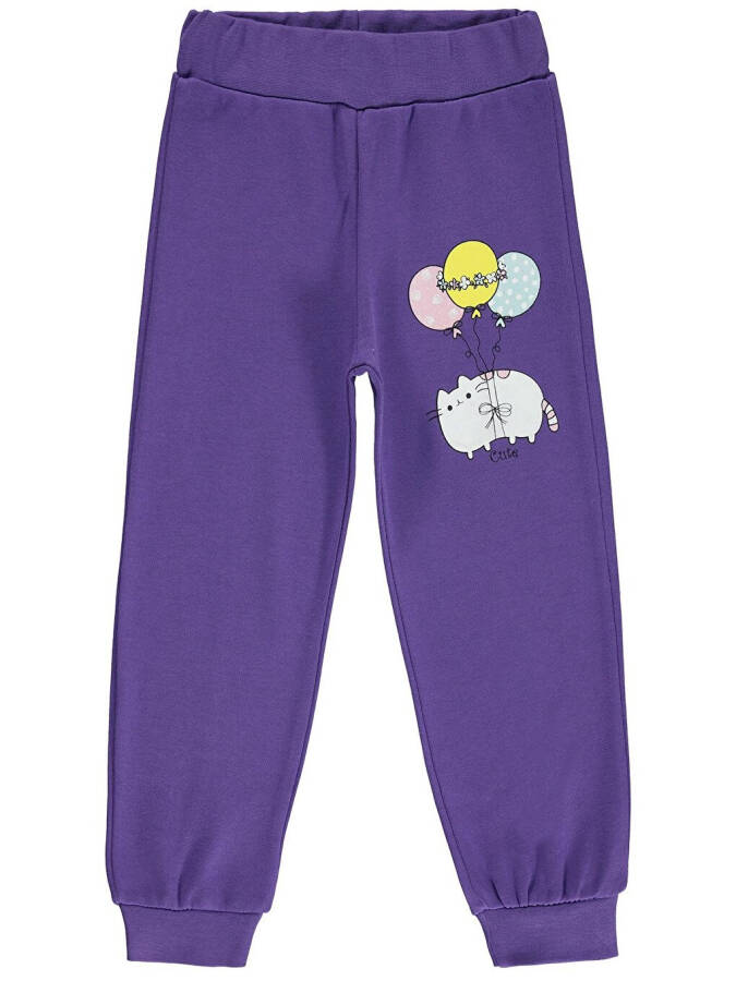 Girls Sweatpants for Kids 2-5 Years Old Purple Light - 3