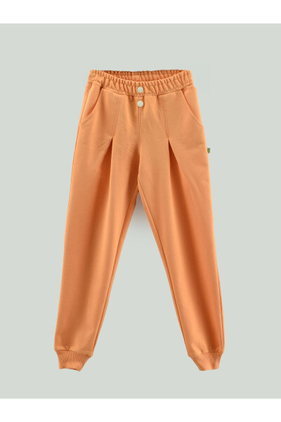 Girls' Sweatpants with Pockets and Zipper Detail - 4