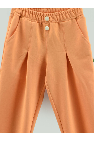 Girls' Sweatpants with Pockets and Zipper Detail - 5