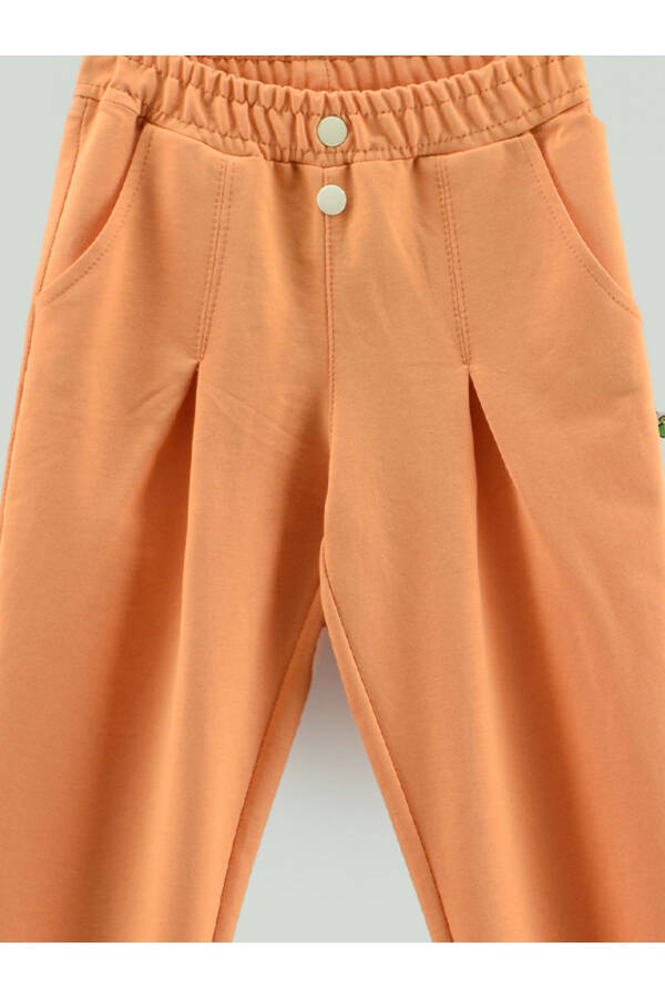 Girls' Sweatpants with Pockets and Zipper Detail - 5