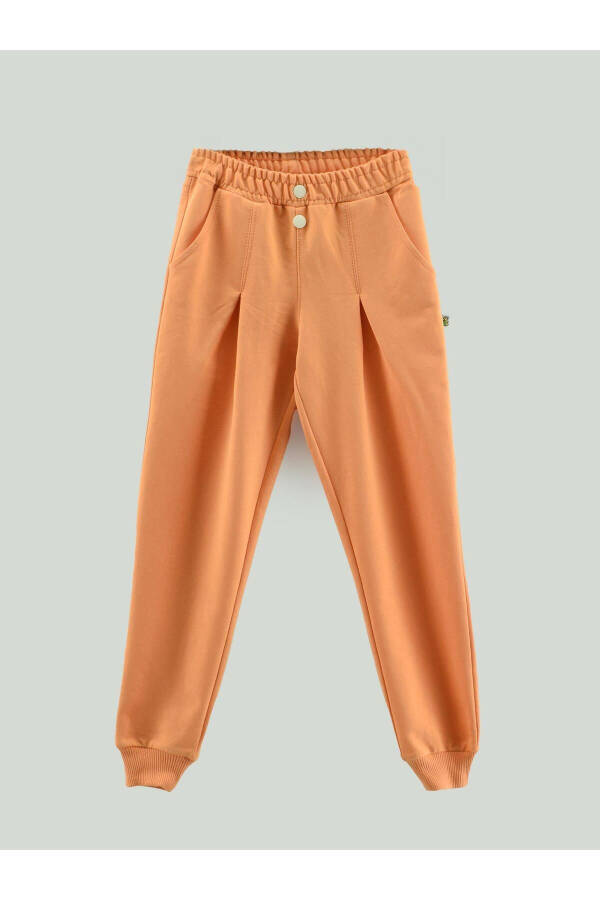 Girls' Sweatpants with Pockets and Zipper Detail - 1