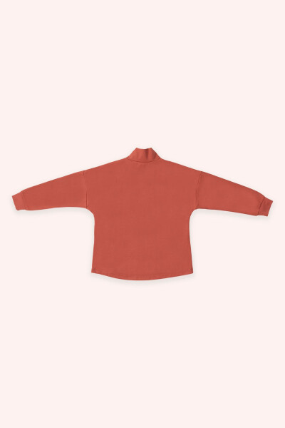 Girl's Sweatshirt with Pocket Detail - Pomegranate - PANÇO (1)