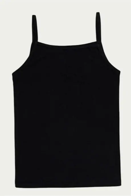 Girls' Tank Top Black 3-Pack 100% Cotton Rib Soft and Stretchy Fabric - 2