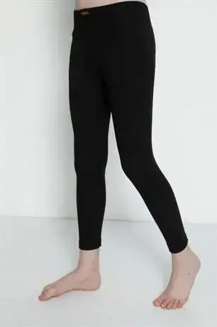 Girls Thermal Leggings Black Inner Thermal Fleece Warm Winter Base Layer - BÜYÜKBEDENIZ