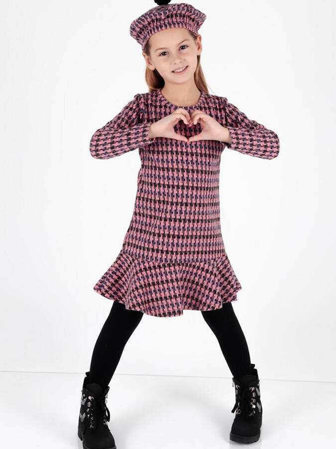 Girls' Trendy Dress with Hat and Ruffles Ak2200 - 1