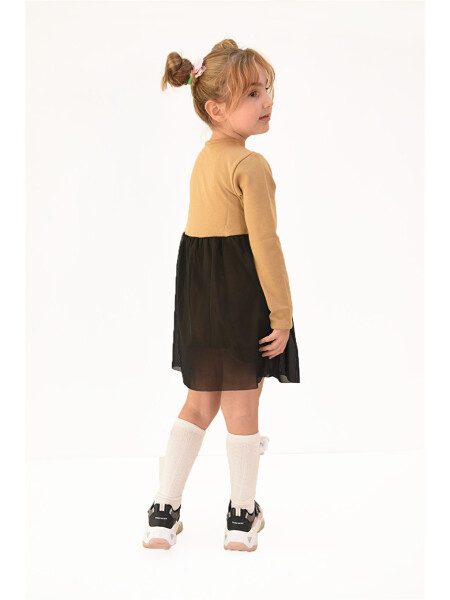 Girls' Tulle Detail Knit Dress - 2