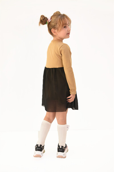 Girls' Tulle Detail Knit Dress - 7