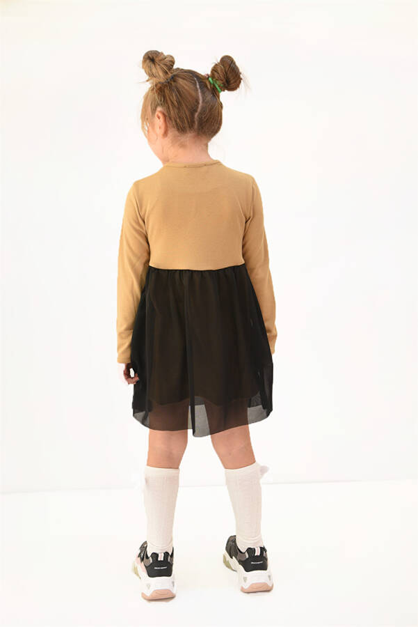 Girls' Tulle Detail Knit Dress - 8