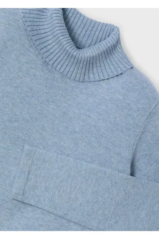 Girl's Turtleneck Sweater - Blue-GINGER - 2