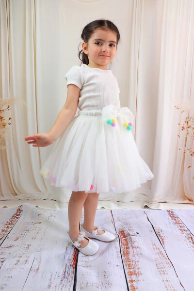 Girls Tutu Skirt, Pompom or Plain - 13