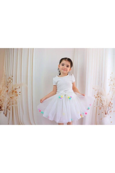 Girls Tutu Skirt, Pompom or Plain - GÜL BABY (1)