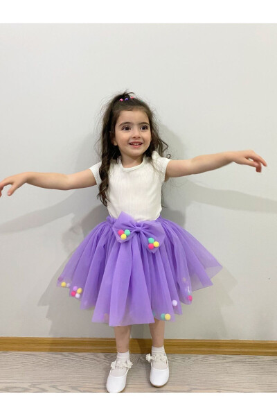 Girls Tutu Skirt, with Pom-poms or Plain - 10