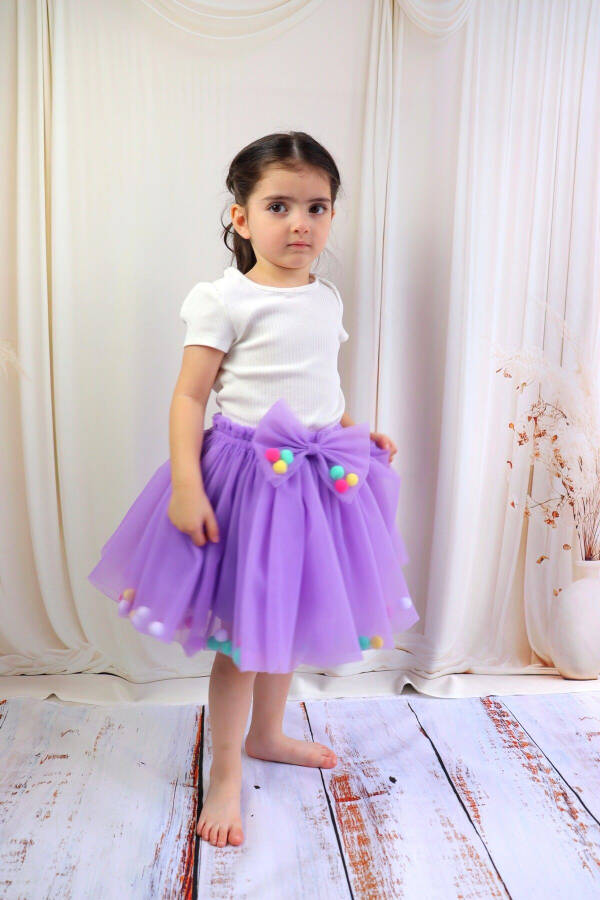 Girls Tutu Skirt, with Pom-poms or Plain - 7