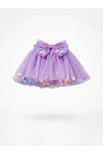 Girls Tutu Skirt, with Pom-poms or Plain 